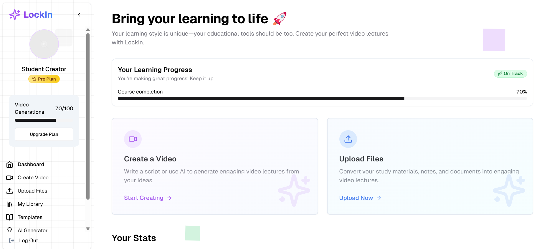 LockIn Dashboard Preview